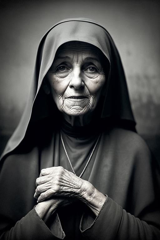 72975-3768936733-barnum-sepia empty museum,portrait closeup, thoughts, happy joke idea, rugged  elderly 1 woman nun Diana Danvarr, rimlight, face.png